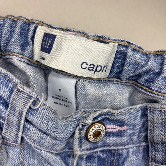 GAP Kids Girls Designed Denim Capris Size 6 - Picture 5 of 5